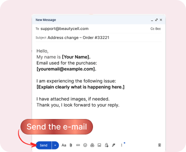 Screenshot showing send button